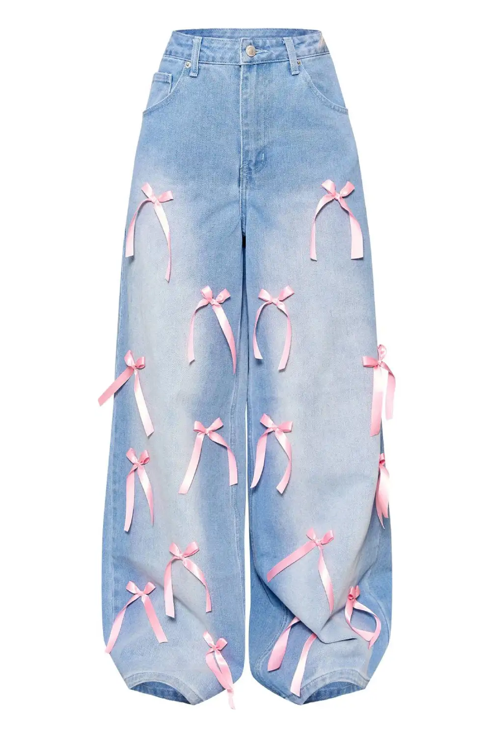 Bow Detail High Rise Jeans