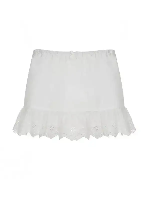 Lace Hollow Mini Skirt