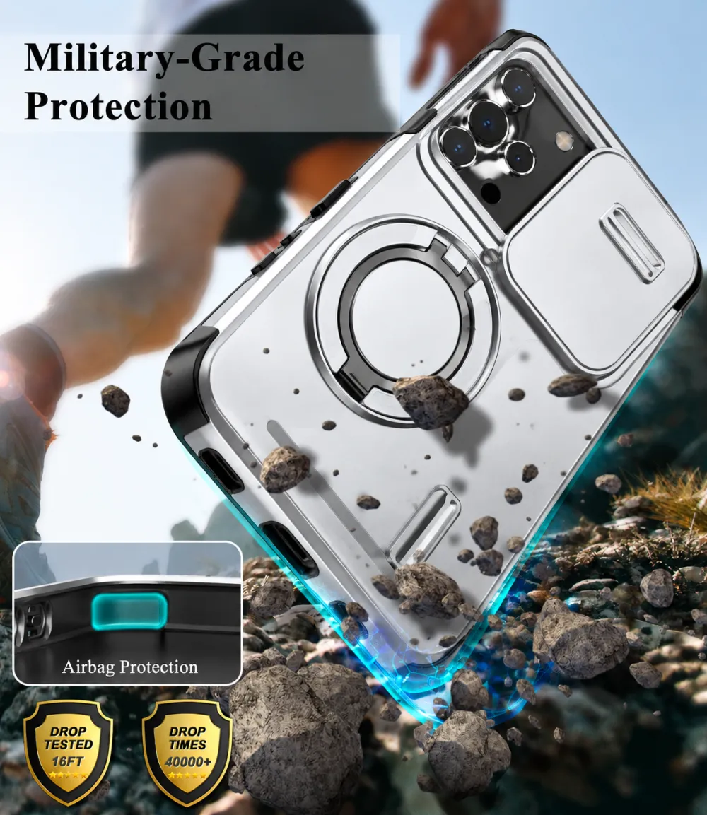 For iPhone 18 Pro Max LINK Phone Case Apple 15 Pro Sliding Window Stand Shockproof Protective Cover