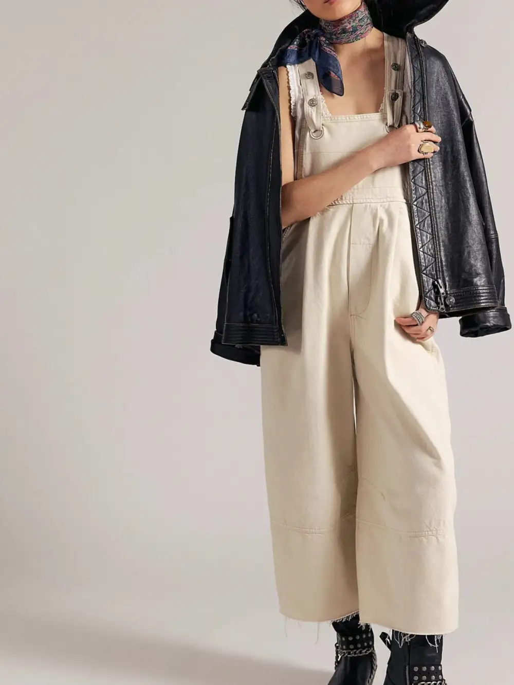 Classic Denim Wide Leg Overalls