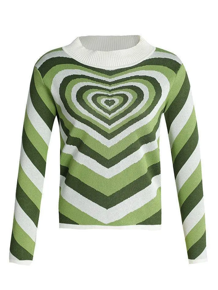 Crew-Neck Argyle Jacquard Sweater