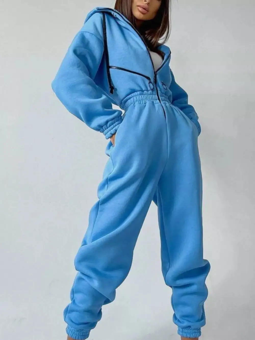 Hooded Zip Jumpsuit