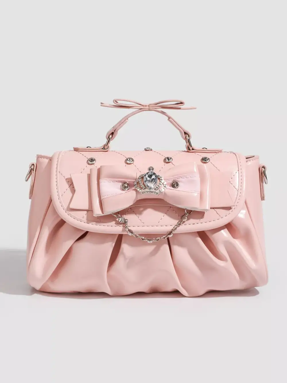 Ruched Bow Crossbody Bag