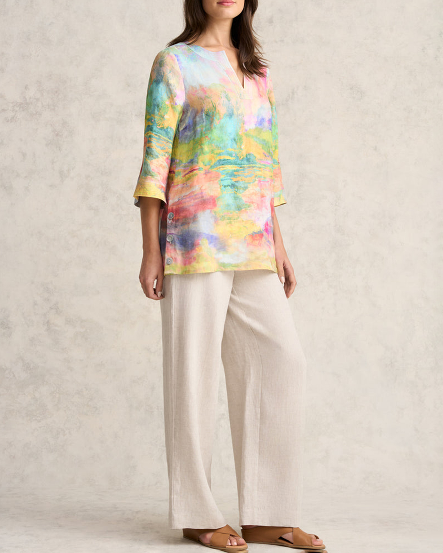 Printed Linen Tunic