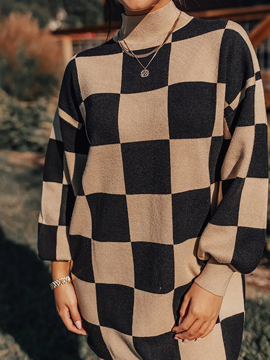 Women's Plaid Sweater Dress