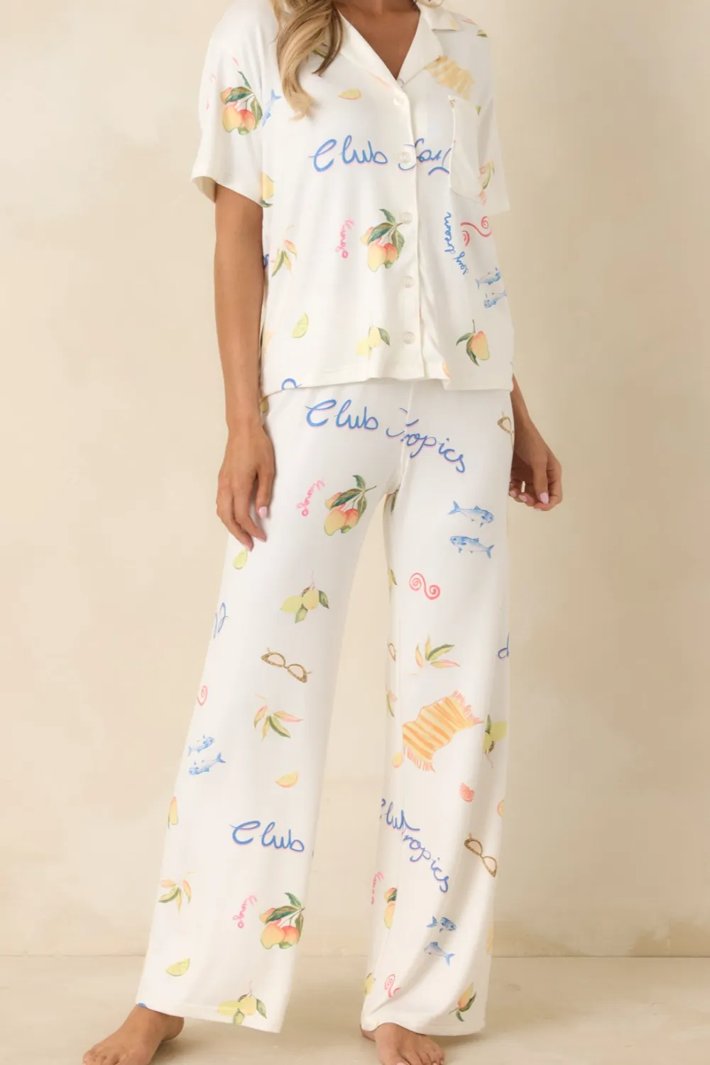 Vanilla Tropical Print Pants