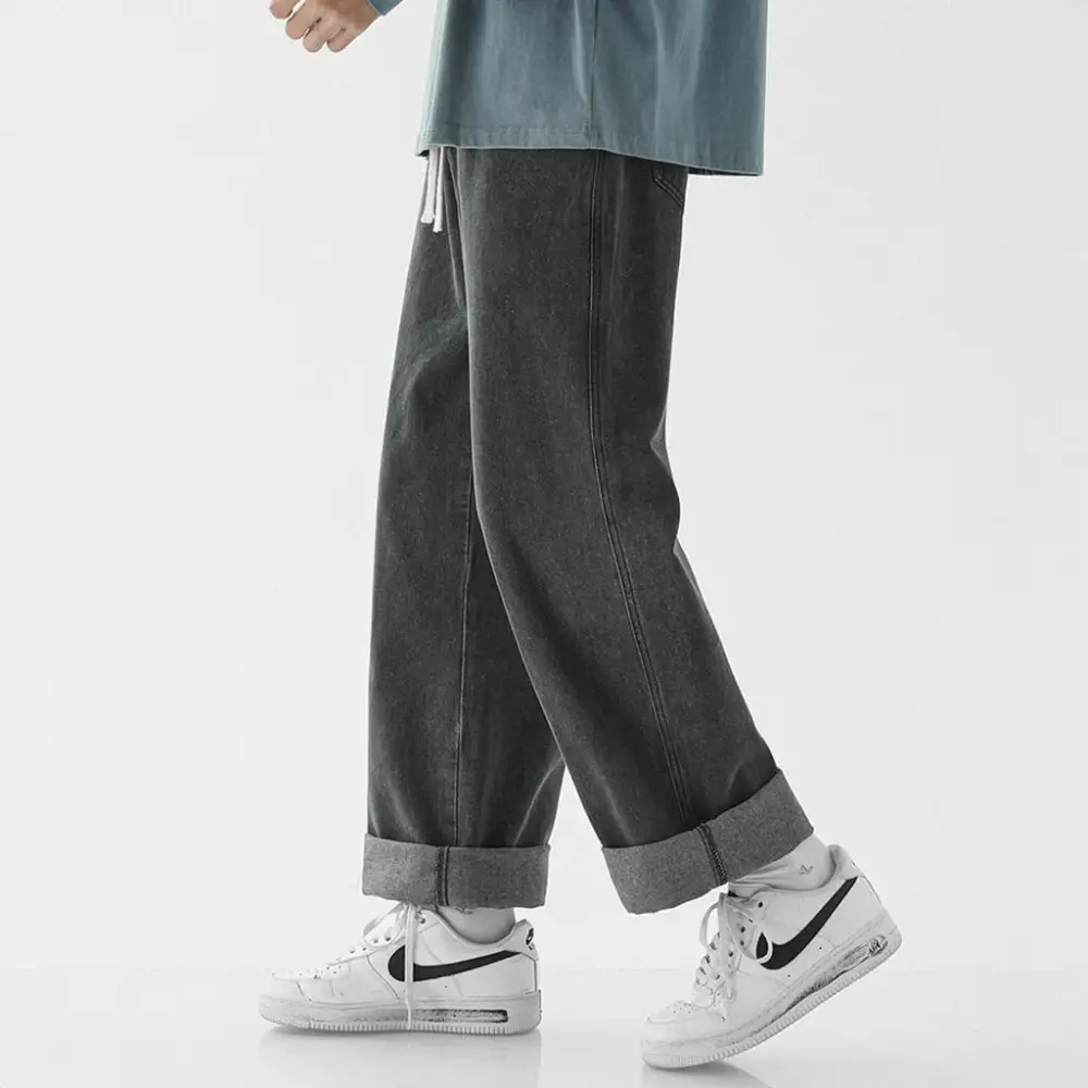 Relaxed Denim Wide Leg Pants
