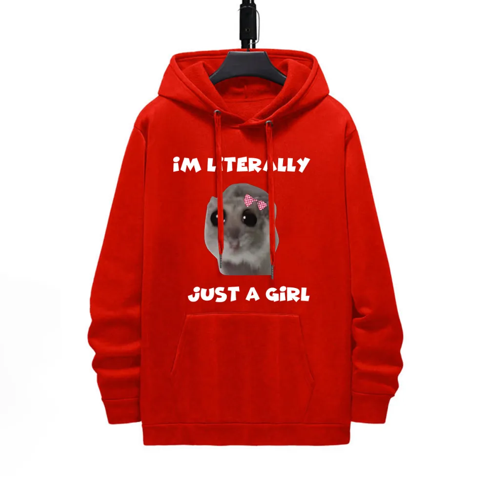 IM LITERALLY JUST A GIRL PATTERN PRINTED HOODIE
