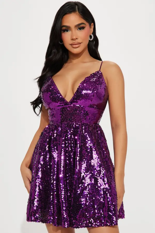 Selene Sequin Mini Dress - Magenta