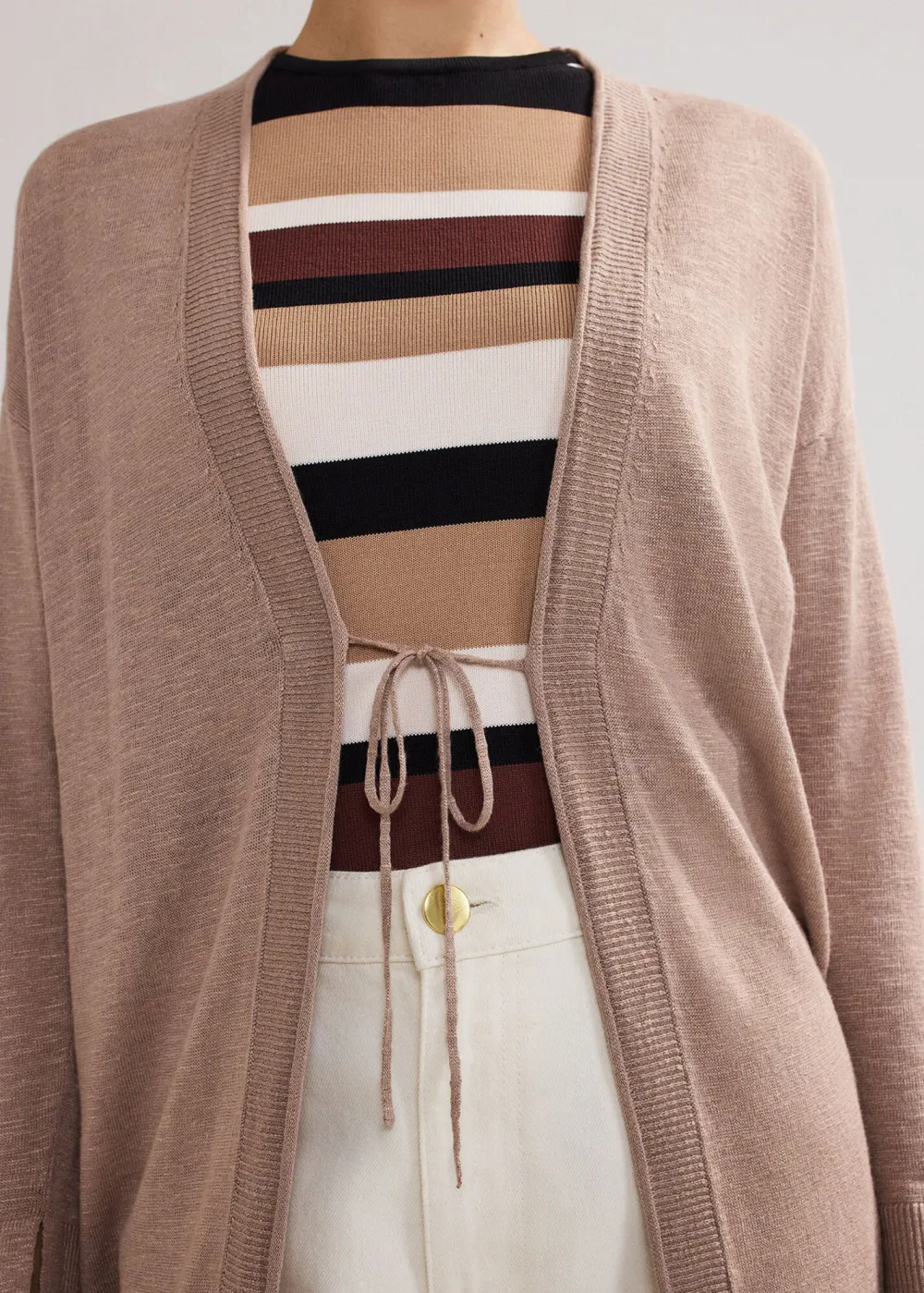 Elegant Plain Long Cardigan