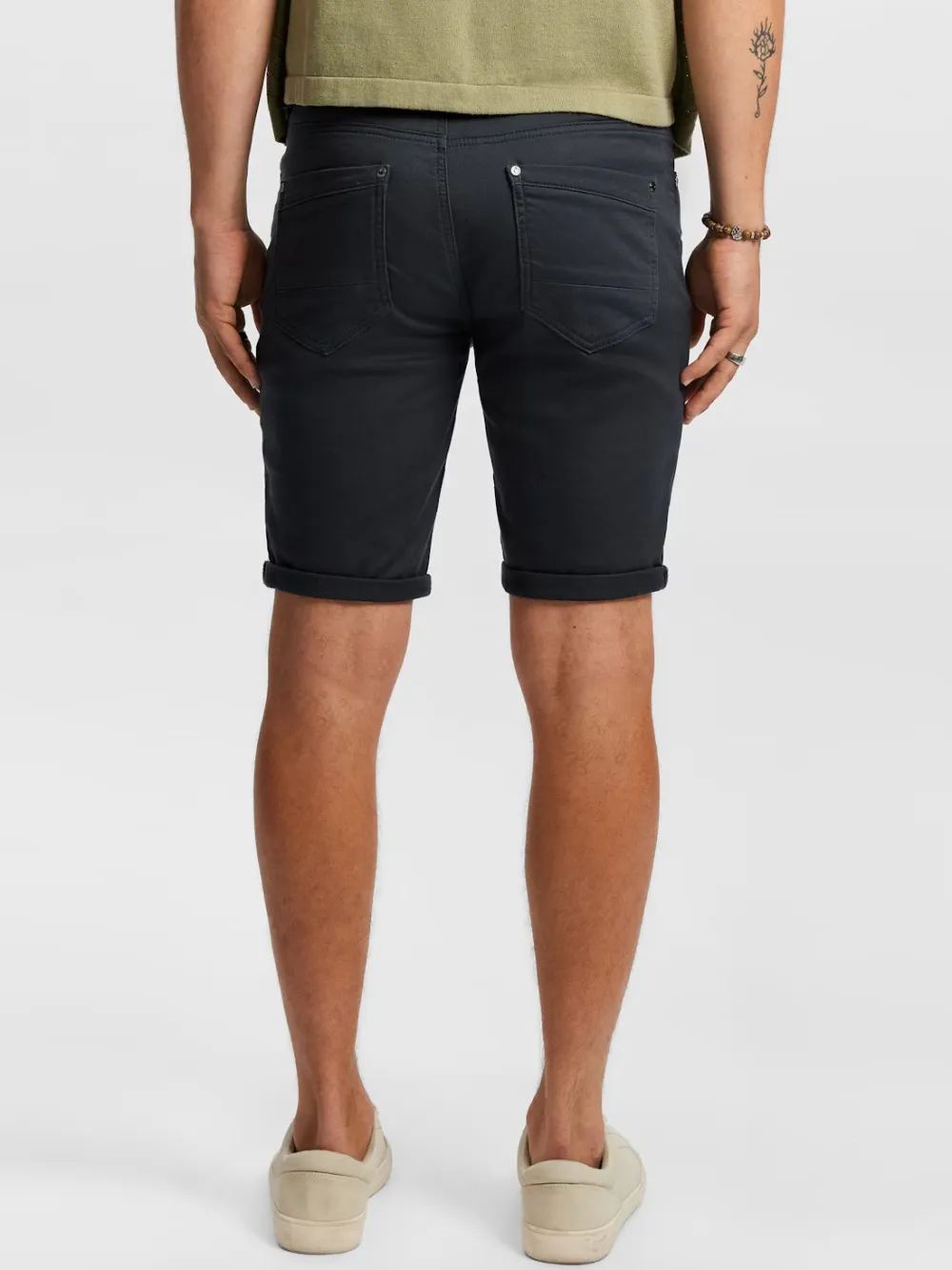 Charcoal Casual Style Denim Short