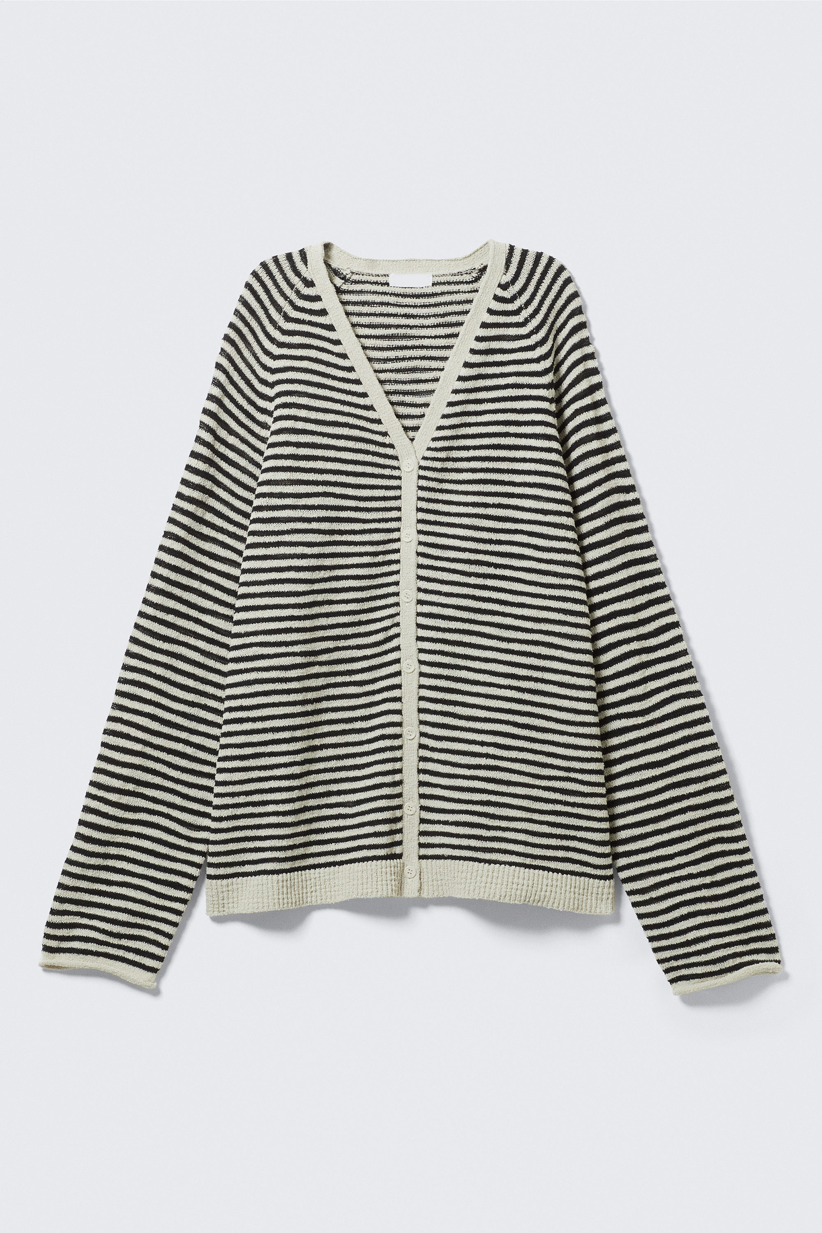 Striped V-Neck Drop Shoulder Cardigan