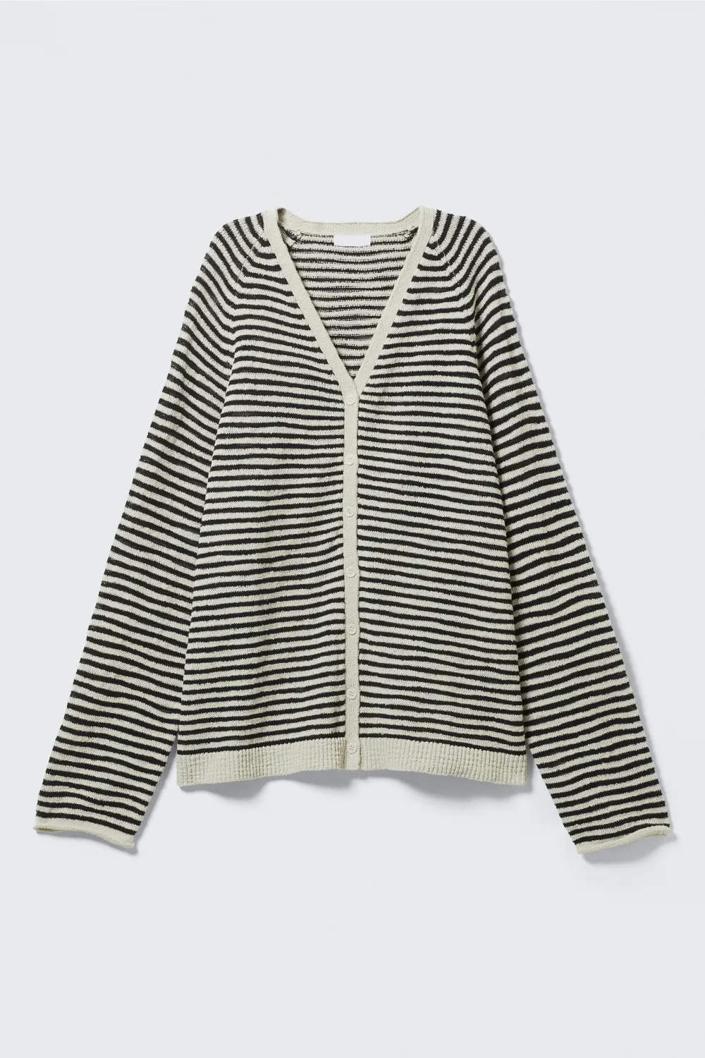Striped V-Neck Drop Shoulder Cardigan