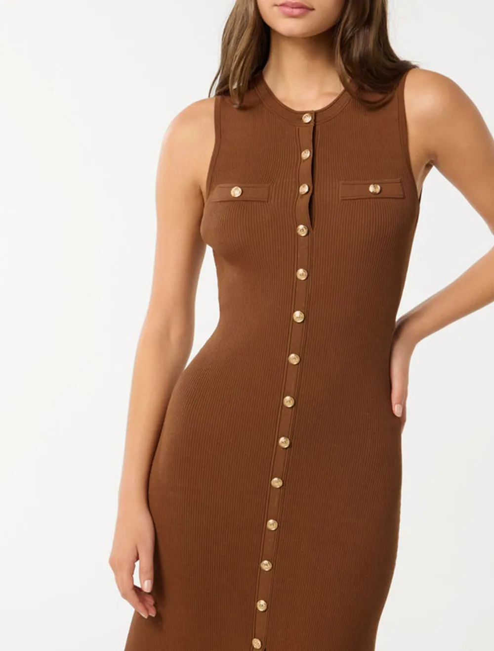 Button Through Knit Dress