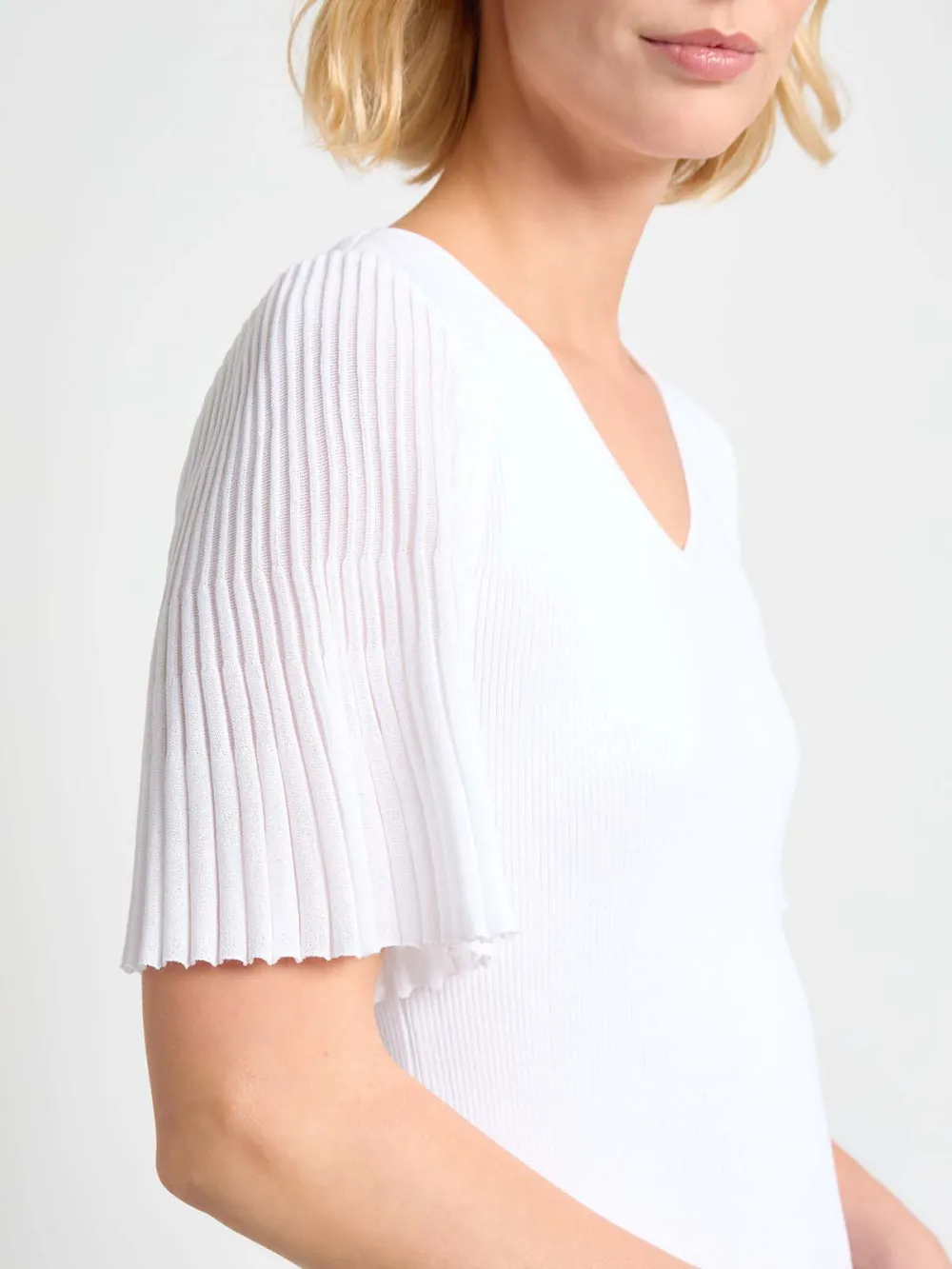 Sheer Flutter Sleeves Tunic