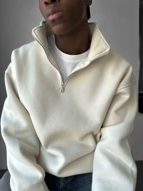 Laidback Relaxed Zip Front Sweatshirt