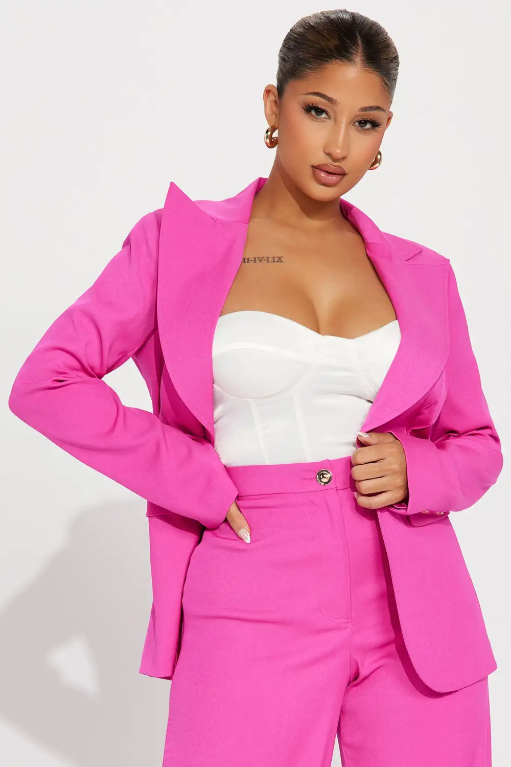 Trial And Error Pant Set - Fuchsia
