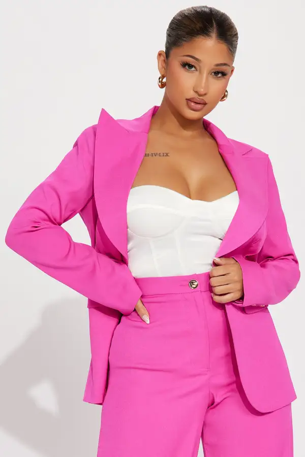 Trial And Error Pant Set - Fuchsia