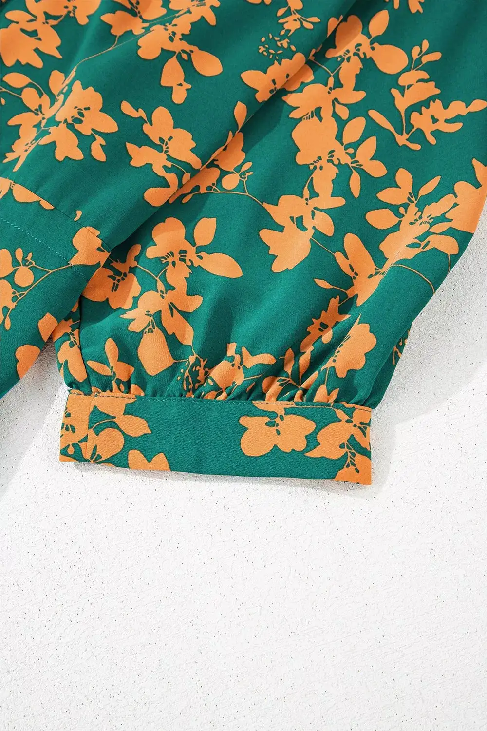 Printed Button Front Ruffle Dress Casual