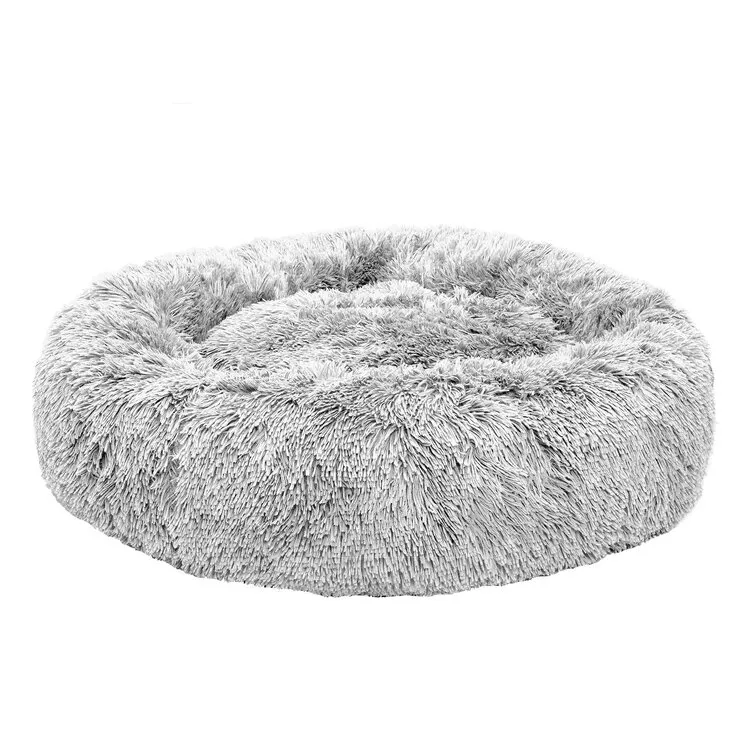 Calming Cuddler Long Fur Donut Bed