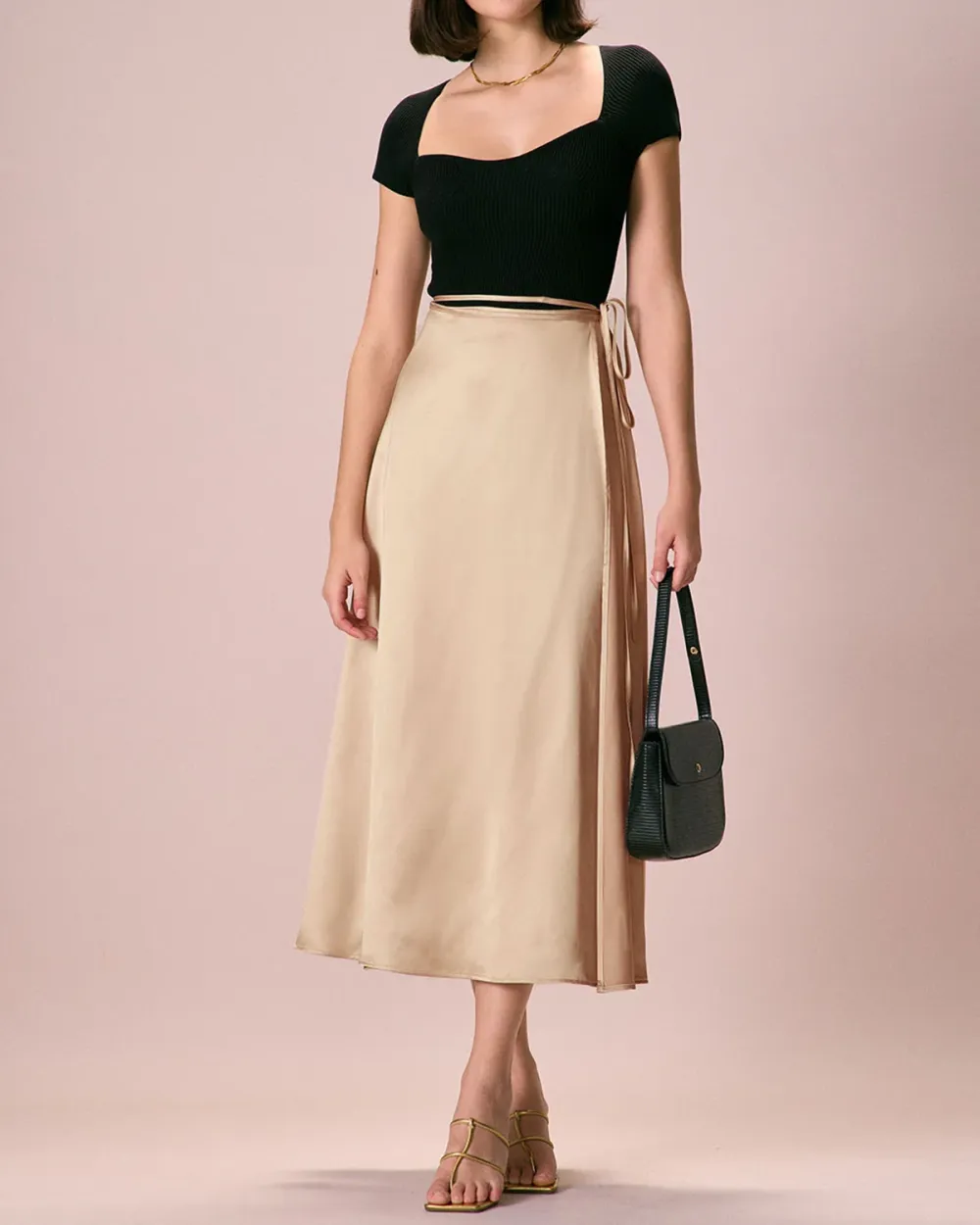 High Waist Cream Skirt