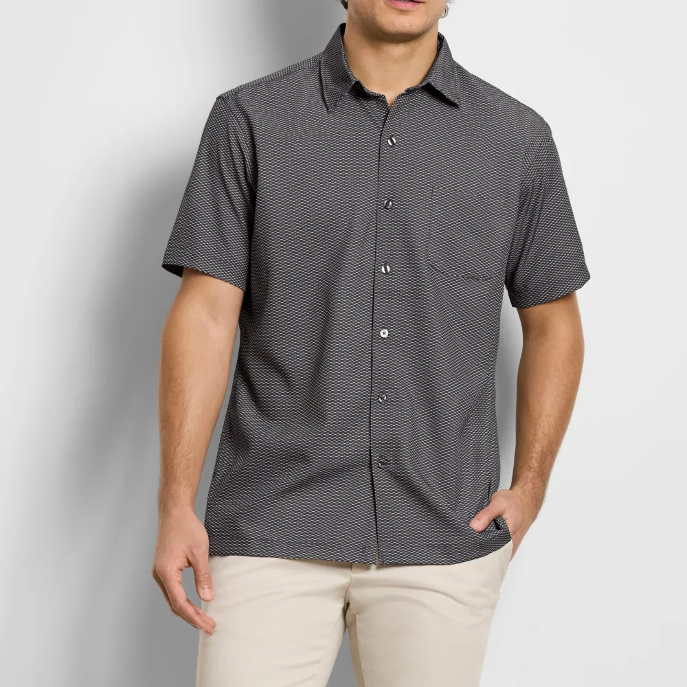 Crescent Print Short Sleeve Camp Shirt