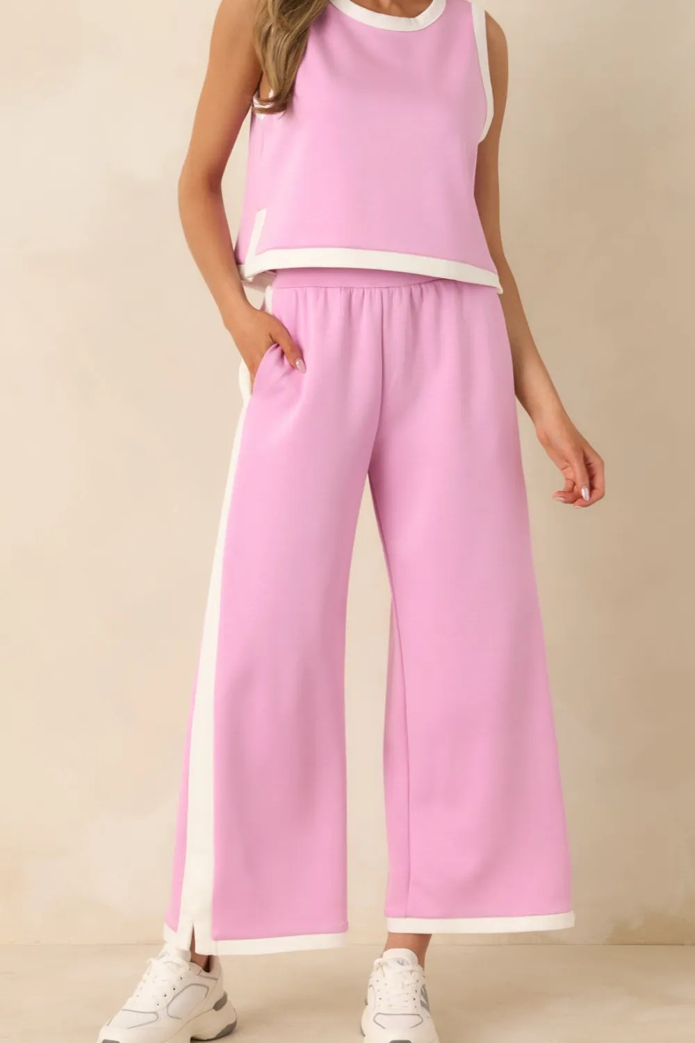 Orchid Contrast Trim Knit Pants