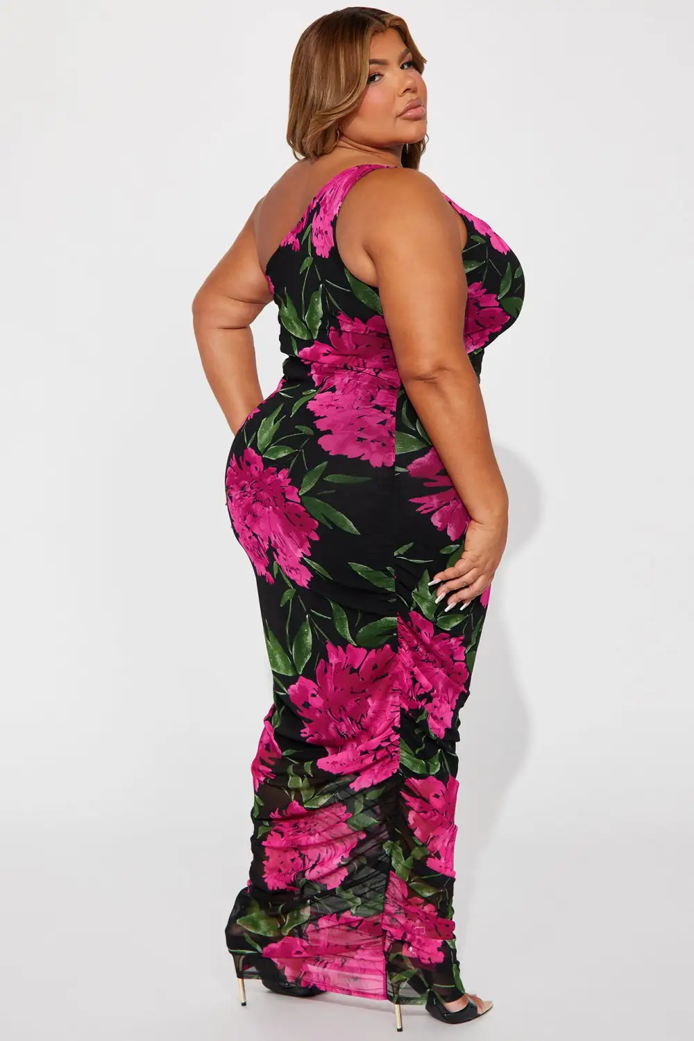 Dark Romance Midi Dress - Black/Pink