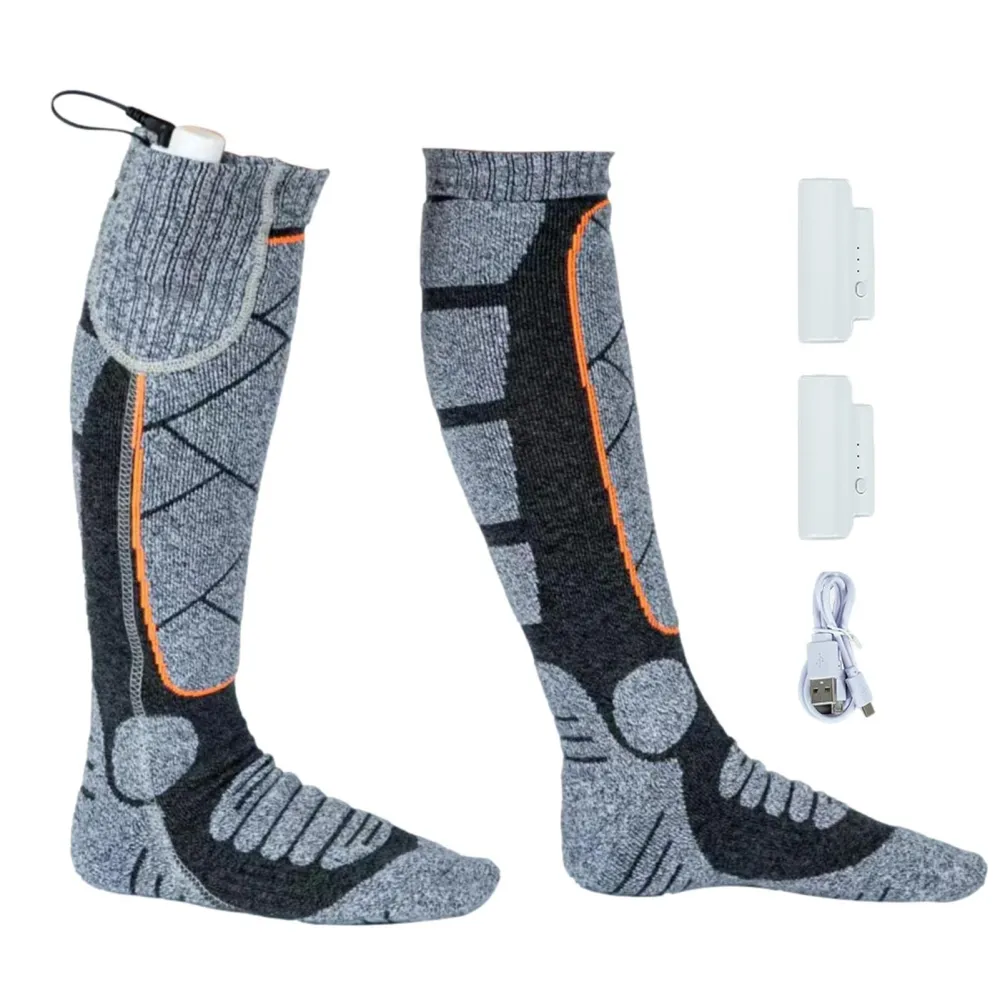 Full Sole Heated Socks Ski Electric Rechargeable Thermal Socks