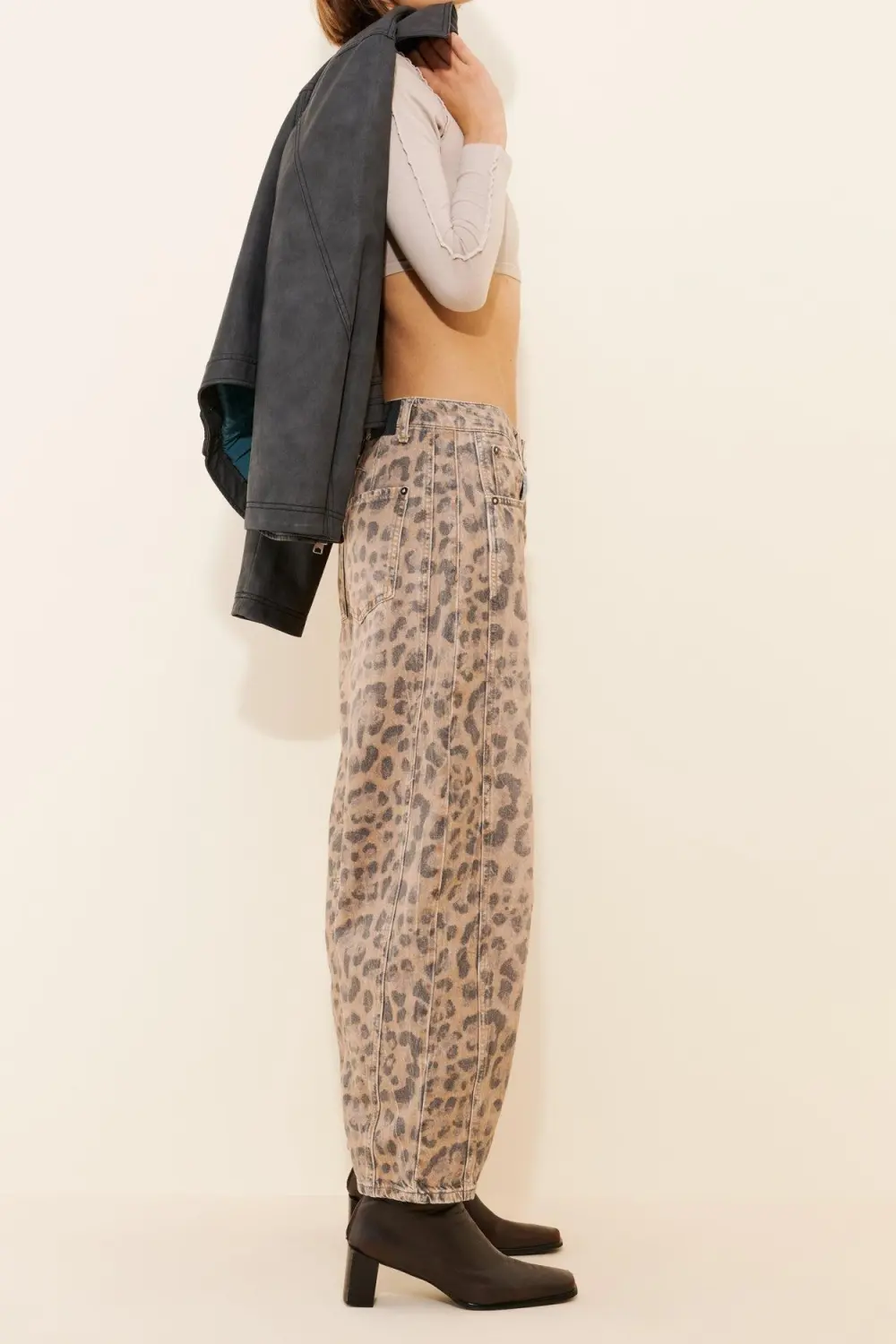 Good Luck Printed Barrel Jeans