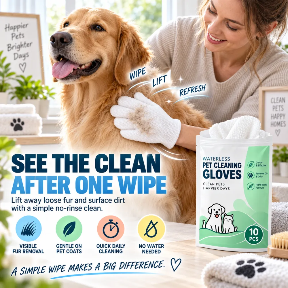 Pet No-Rinse Grooming Gloves