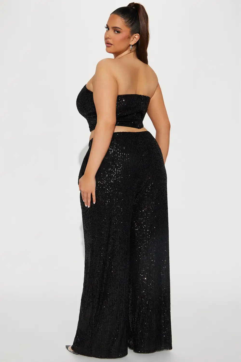 Stella Sequin Pant Set - Black