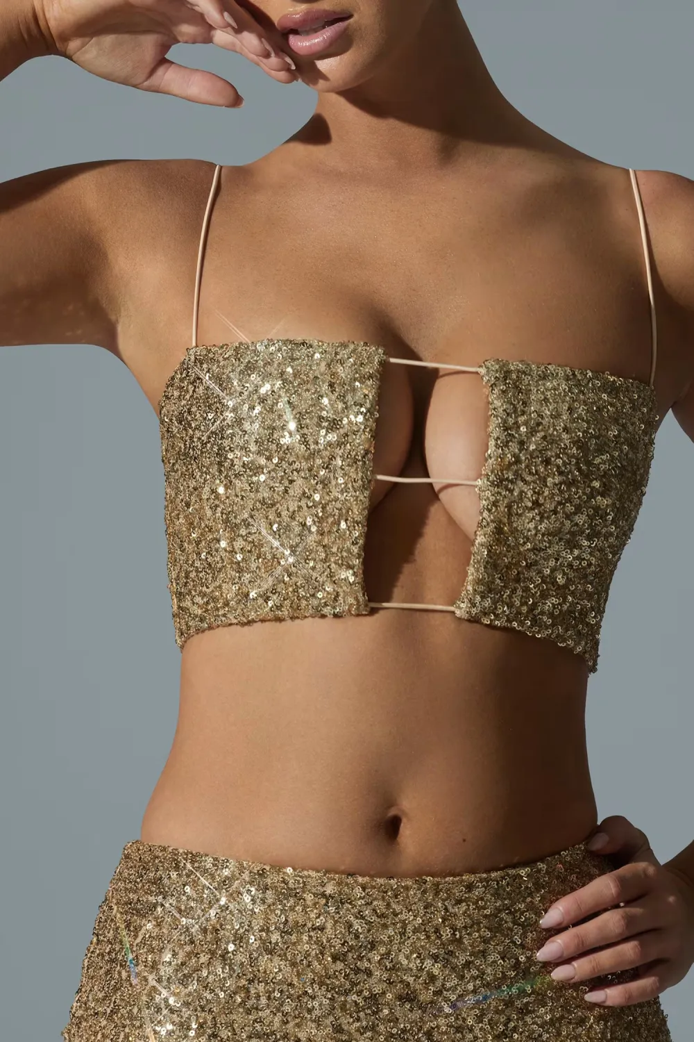 Versatile Square Neck Sequined Camisole