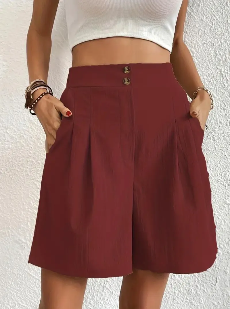 High Waisted Pleated Shorts