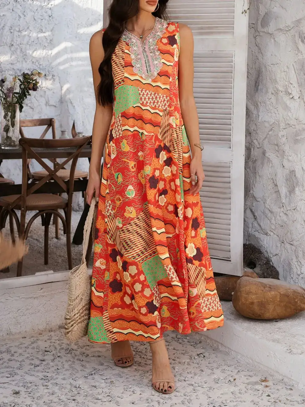 Relaxed Soft Maxi Printed Dress