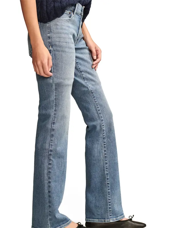 Straight Leg Mid Rise Jeans