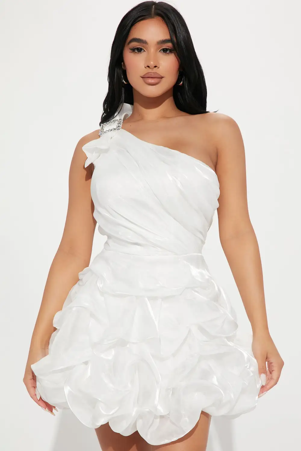 Mine Forever Draped Mini Dress - White