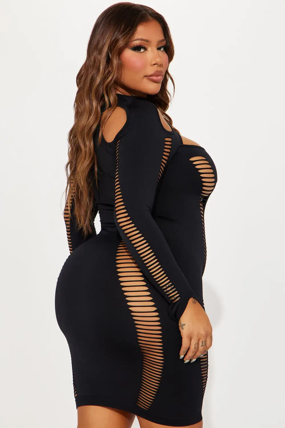 Janet Seamless Mini Dress - Black