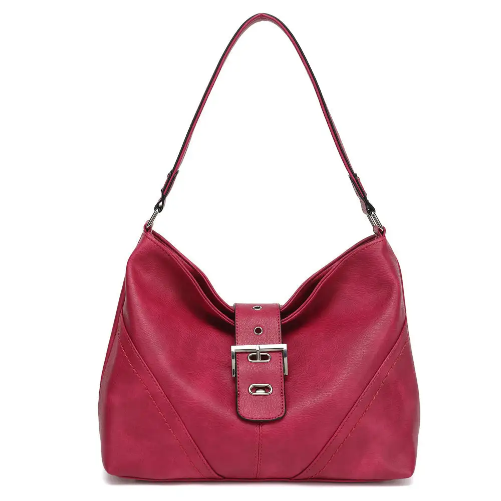Buckle Slouchy Hobo Bag