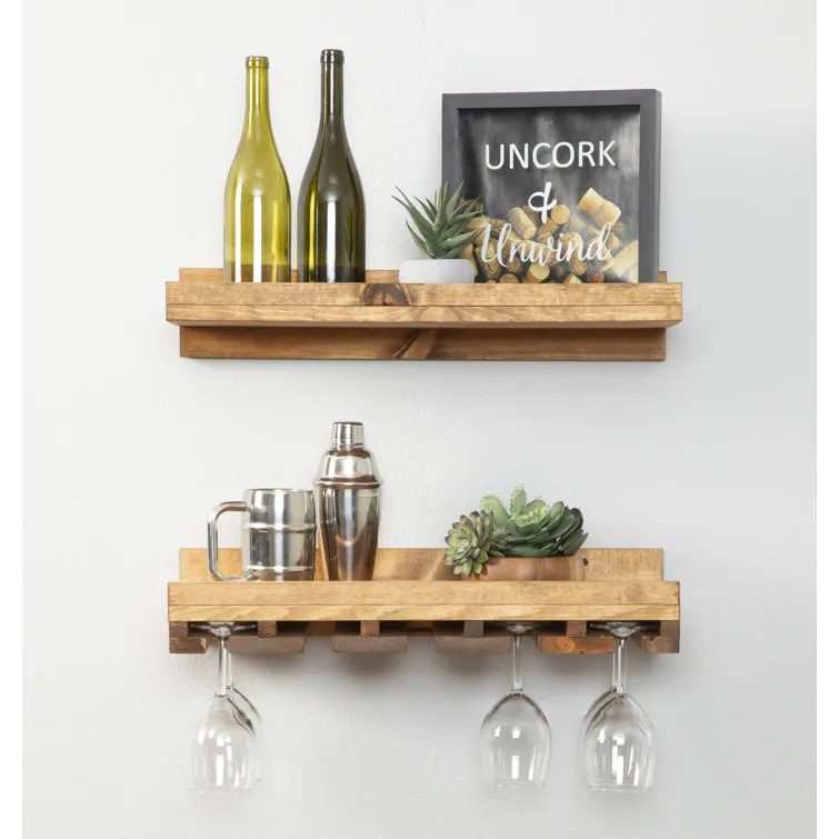 Catalin Solid Wood Wall Mounted Wine Glass Rack