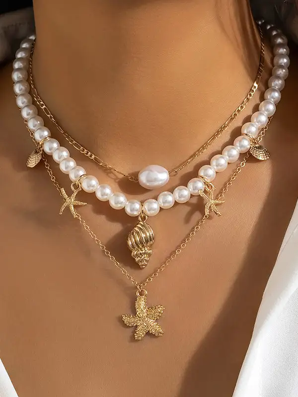 Animal Motif Beaded Chain Dainty Layered Necklace Set