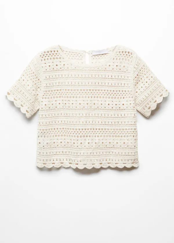 Knitted jumper with openwork details