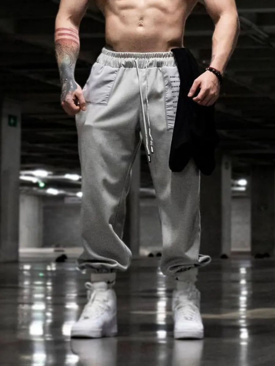 Men's loose letter print jogging pants