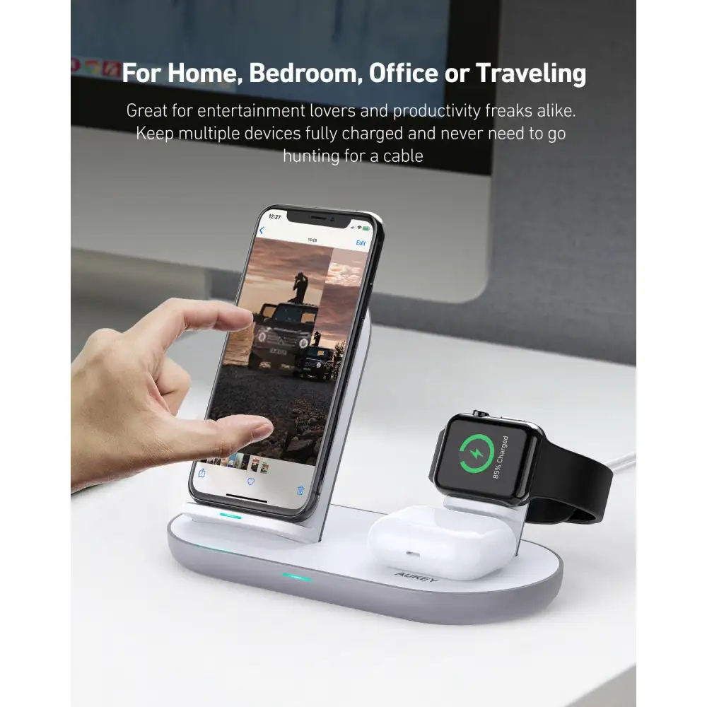 AUKEY Aircore 3 in 1 Wireless Charging Station Stand