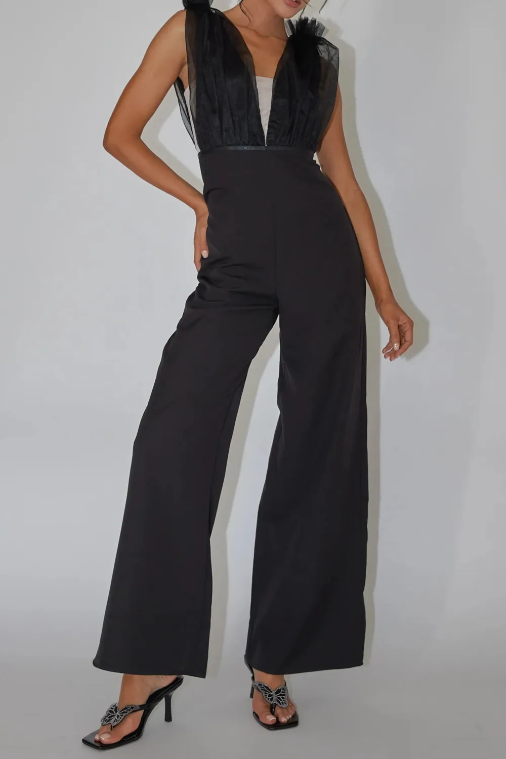Elegant And Intellectual V-Neck Sleeveless Jumpsuit
