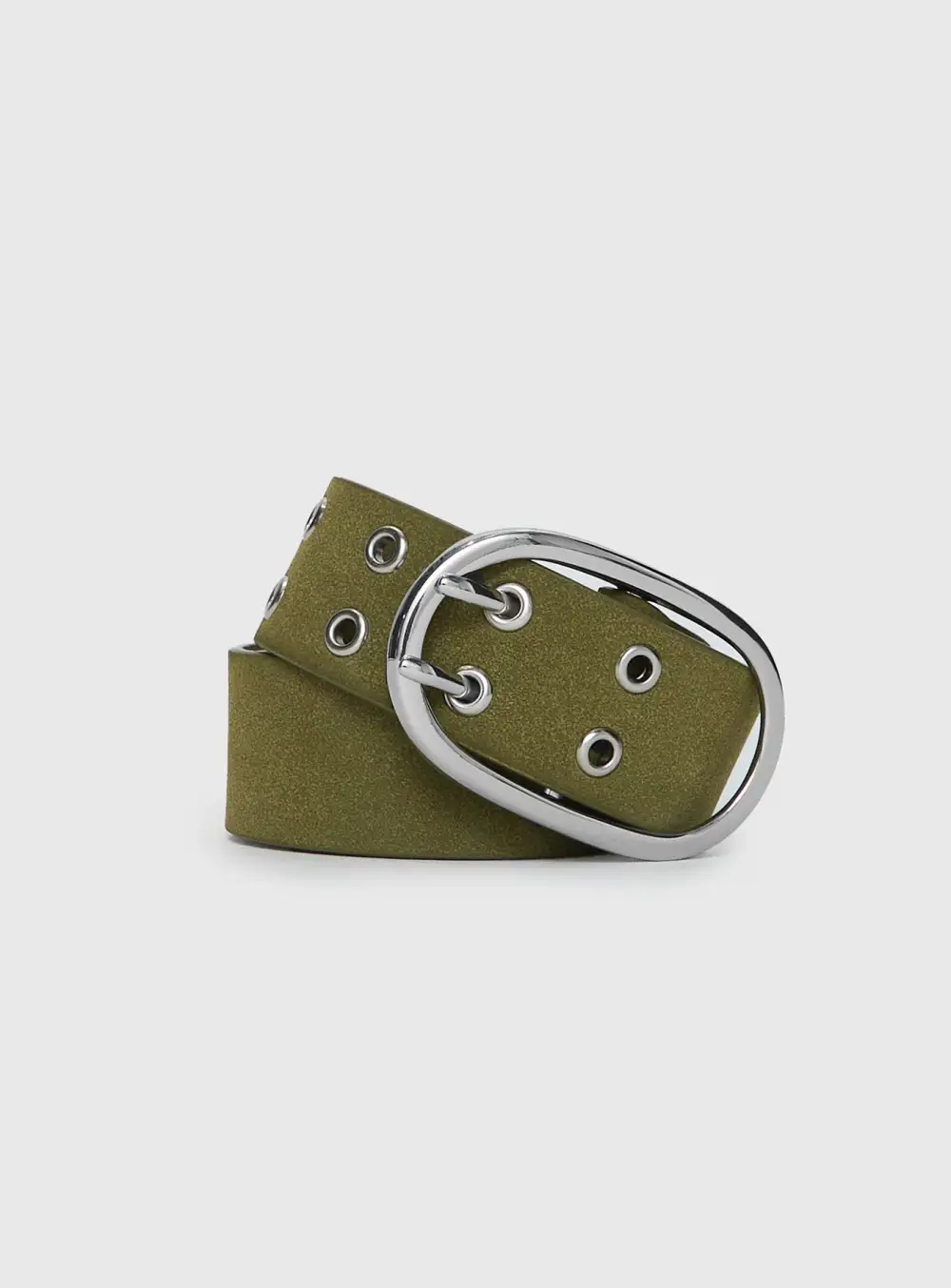Low Key Buckle Suede-Like Belt