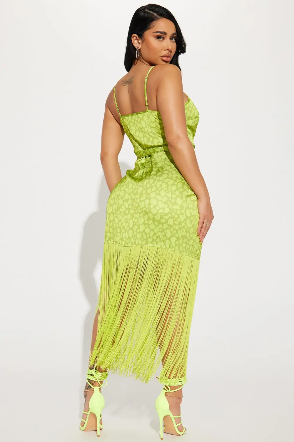 Tropical Tango Midi Dress - Lime