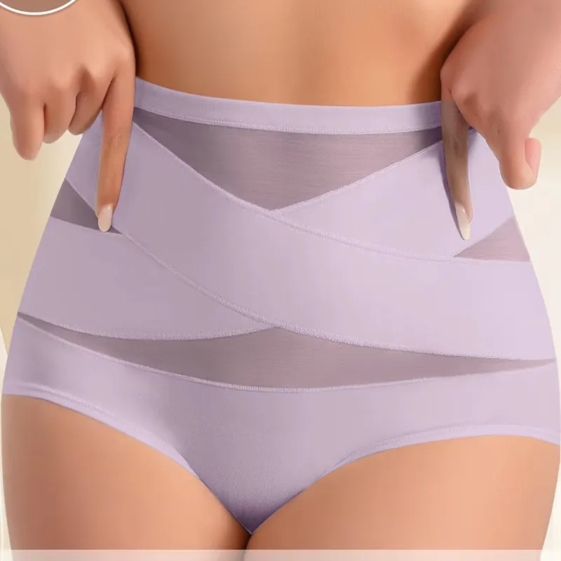 ✨Plus-Size High-Waist Cross Tummy Control Panties