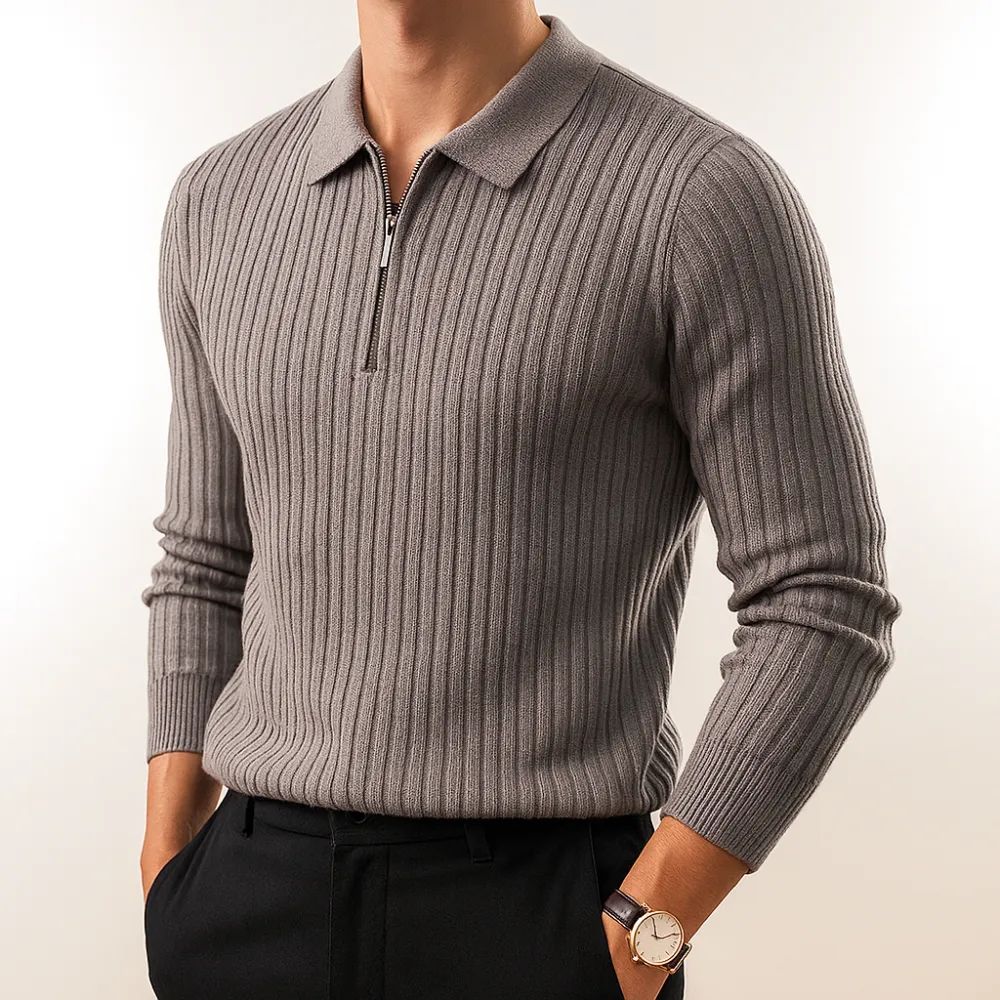 Soft Ribbed Knit Polo