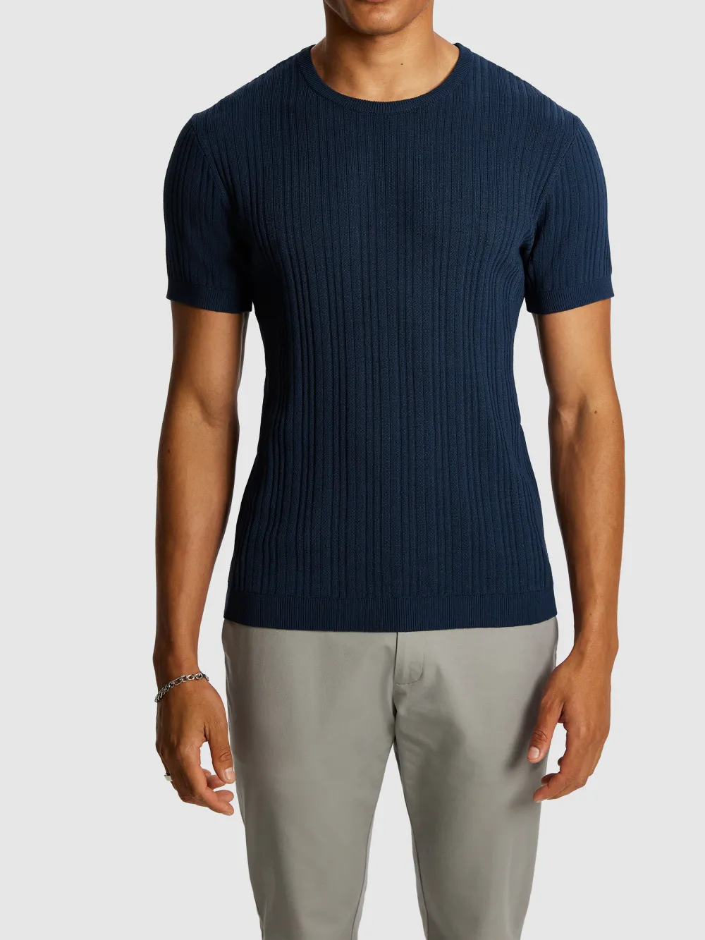 Slim Fit Textured Knit Tee